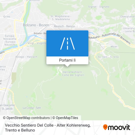 Mappa Vecchio Sentiero Del Colle - Alter Kohlererweg