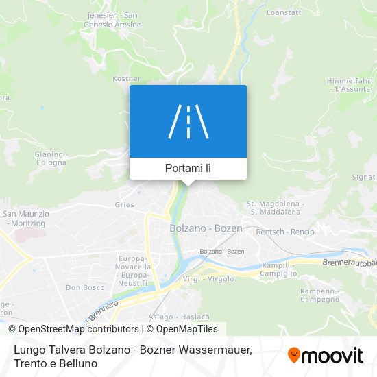 Mappa Lungo Talvera Bolzano - Bozner Wassermauer