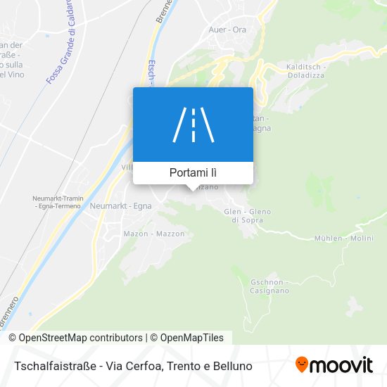 Mappa Tschalfaistraße - Via Cerfoa