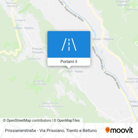 Mappa Prissianerstraße - Via Prissiano