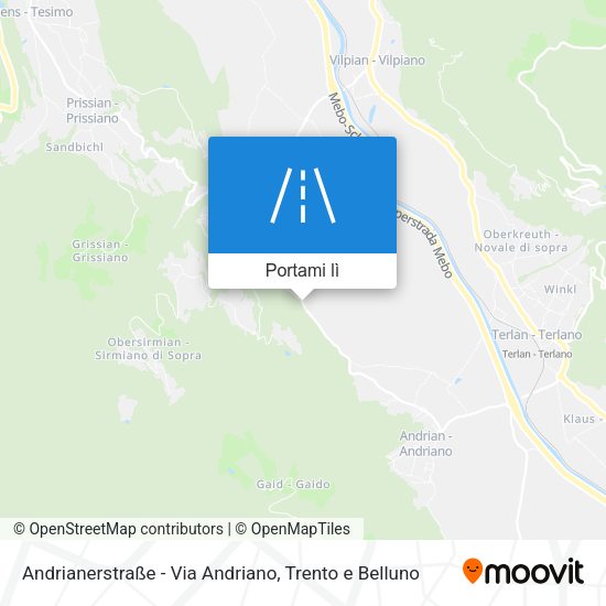Mappa Andrianerstraße - Via Andriano