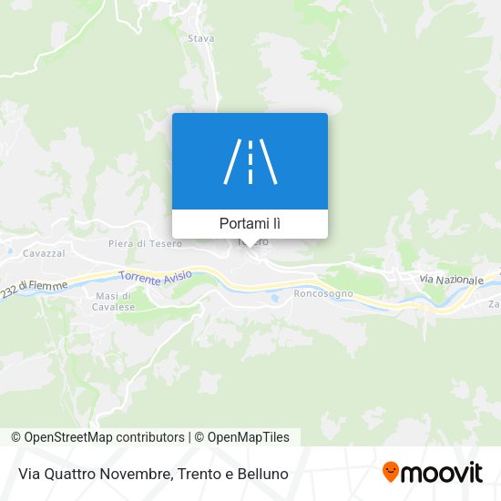 Mappa Via Quattro Novembre