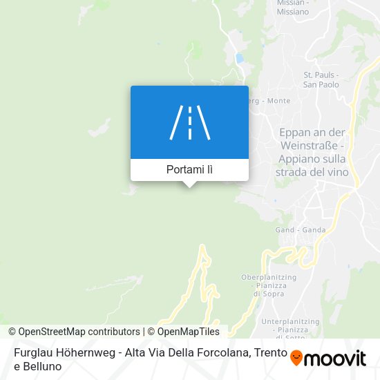 Mappa Furglau Höhernweg - Alta Via Della Forcolana