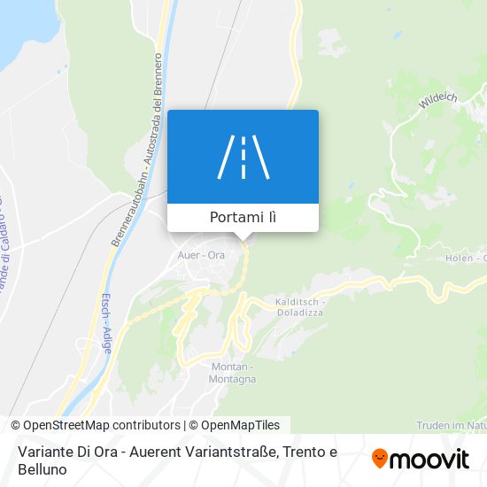 Mappa Variante Di Ora - Auerent Variantstraße