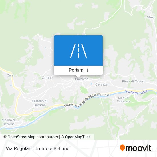 Mappa Via Regolani