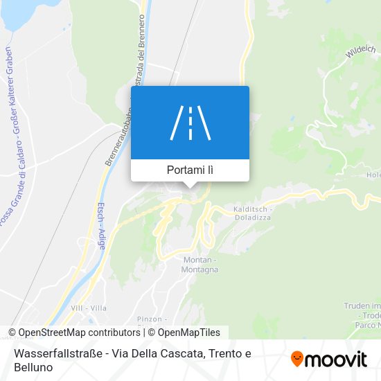 Mappa Wasserfallstraße - Via Della Cascata