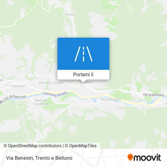 Mappa Via Benesin