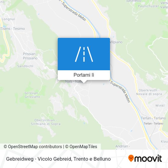 Mappa Gebreidweg - Vicolo Gebreid