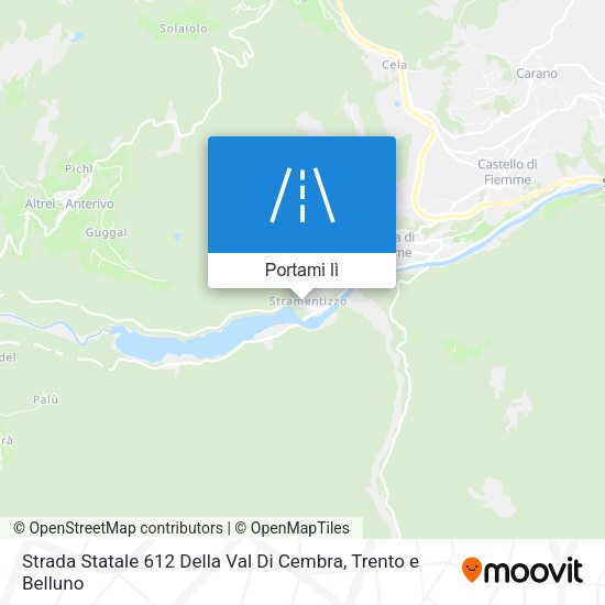 Mappa Strada Statale 612 Della Val Di Cembra