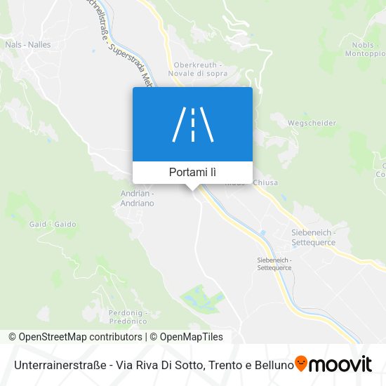 Mappa Unterrainerstraße - Via Riva Di Sotto