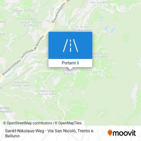 Mappa Sankt-Nikolaus-Weg - Via San Nicolò