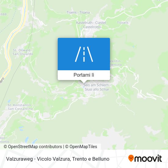 Mappa Valzuraweg - Vicolo Valzura