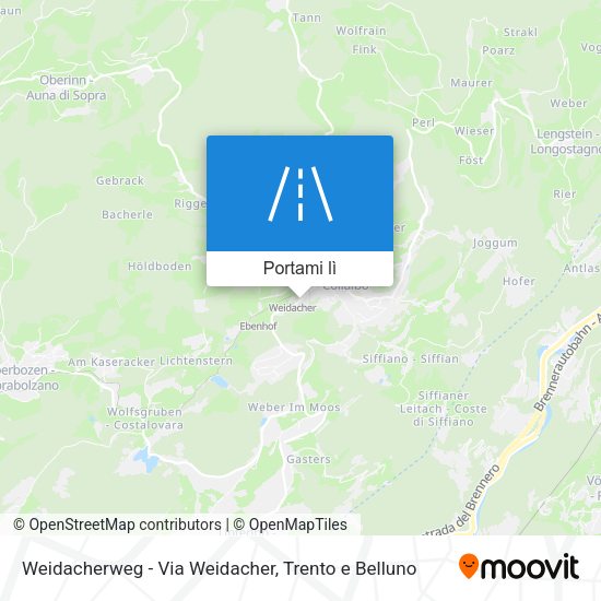 Mappa Weidacherweg - Via Weidacher