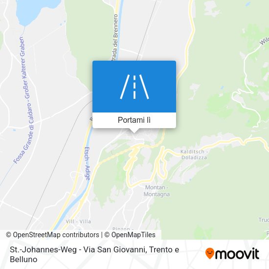 Mappa St.-Johannes-Weg - Via San Giovanni
