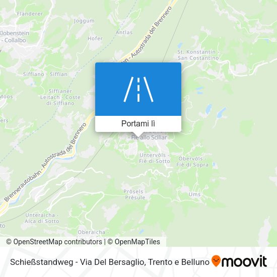 Mappa Schießstandweg - Via Del Bersaglio
