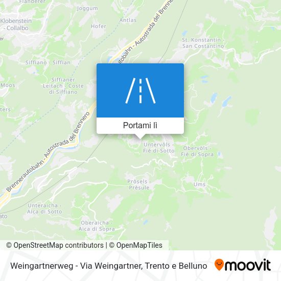 Mappa Weingartnerweg - Via Weingartner