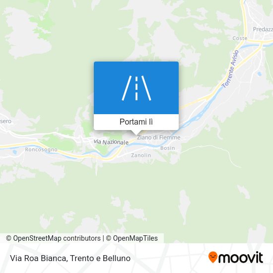 Mappa Via Roa Bianca