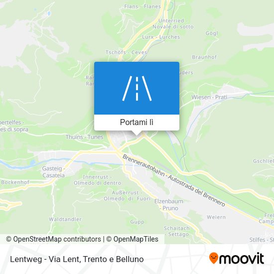 Mappa Lentweg - Via Lent