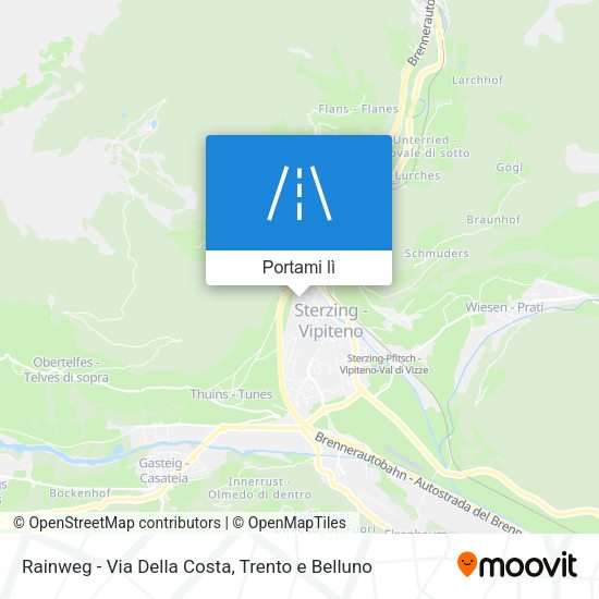 Mappa Rainweg - Via Della Costa