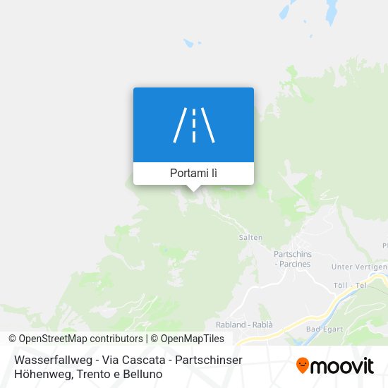 Mappa Wasserfallweg - Via Cascata - Partschinser Höhenweg