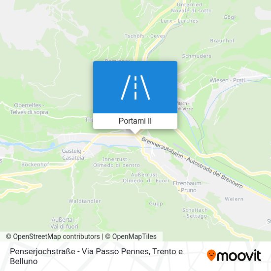 Mappa Penserjochstraße - Via Passo Pennes