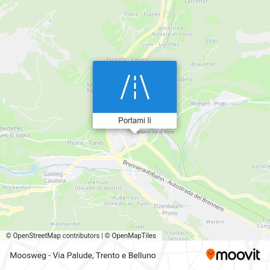 Mappa Moosweg - Via Palude