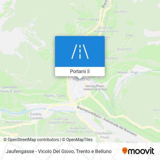 Mappa Jaufengasse - Vicolo Del Giovo