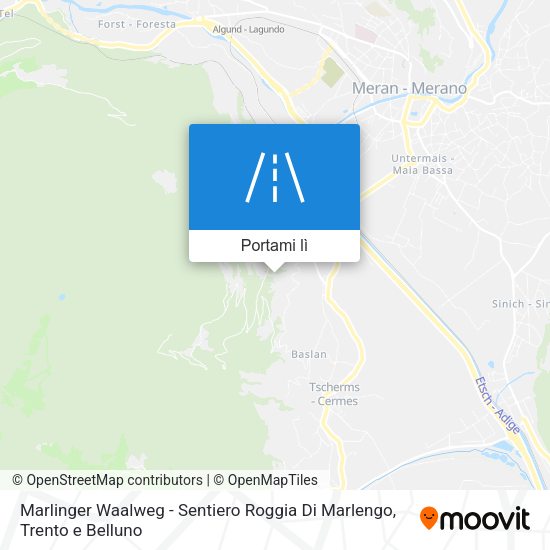Mappa Marlinger Waalweg - Sentiero Roggia Di Marlengo