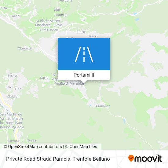 Mappa Private Road Strada Paracia
