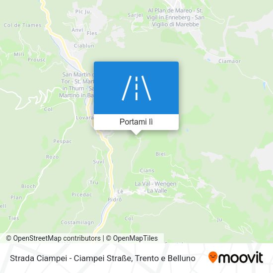 Mappa Strada Ciampei - Ciampei Straße