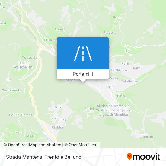 Mappa Strada Mantëna