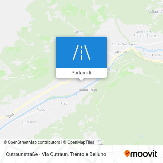 Mappa Cutraunstraße - Via Cutraun