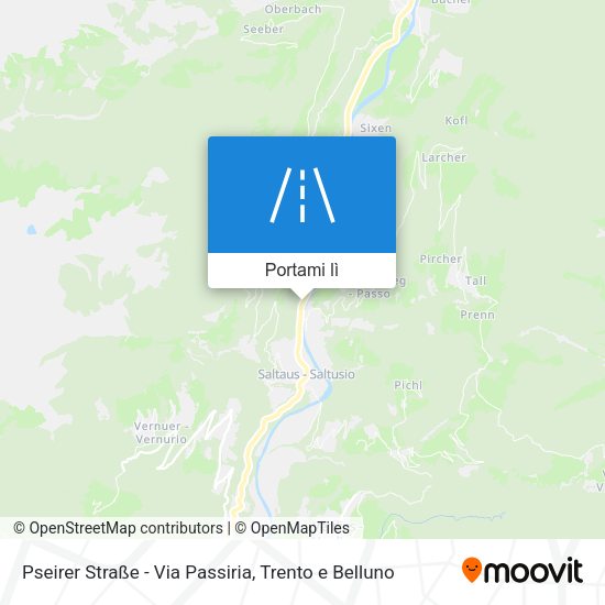 Mappa Pseirer Straße - Via Passiria