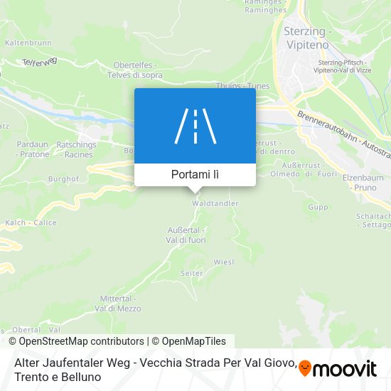 Mappa Alter Jaufentaler Weg - Vecchia Strada Per Val Giovo