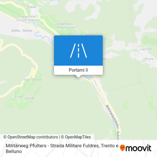 Mappa Militärweg Pfulters - Strada Militare Fuldres