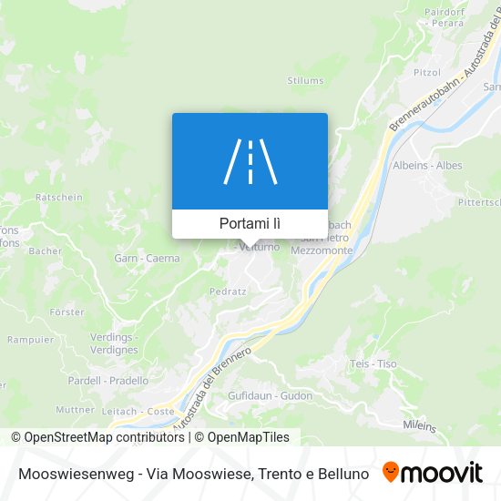 Mappa Mooswiesenweg - Via Mooswiese