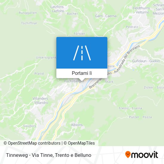 Mappa Tinneweg - Via Tinne