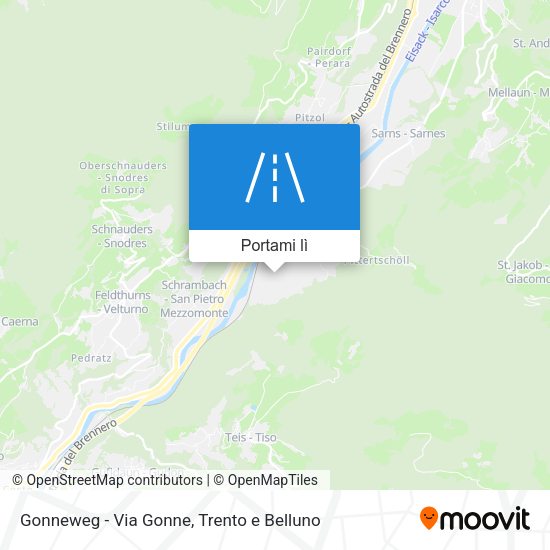 Mappa Gonneweg - Via Gonne