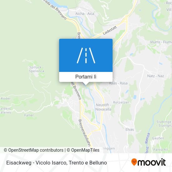 Mappa Eisackweg - Vicolo Isarco