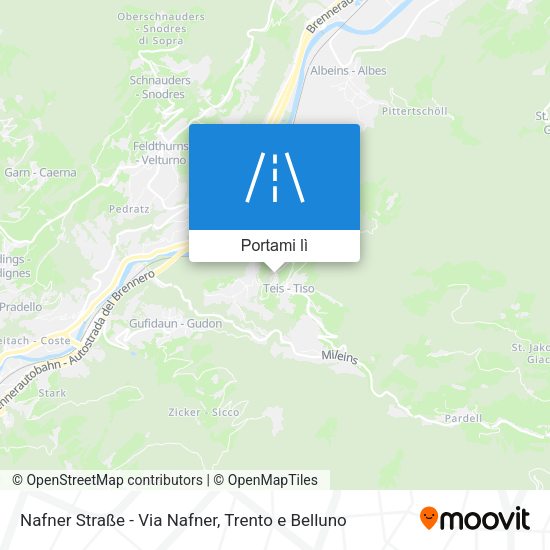 Mappa Nafner Straße - Via Nafner