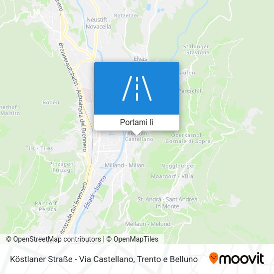Mappa Köstlaner Straße - Via Castellano