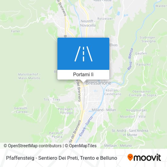 Mappa Pfaffensteig - Sentiero Dei Preti