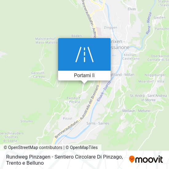 Mappa Rundweg Pinzagen - Sentiero Circolare Di Pinzago