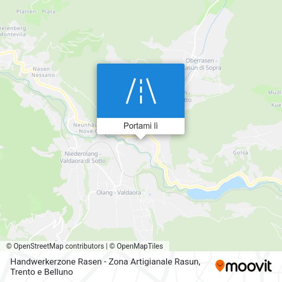 Mappa Handwerkerzone Rasen - Zona Artigianale Rasun