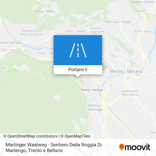 Mappa Marlinger Waalweg - Sentiero Della Roggia Di Marlengo