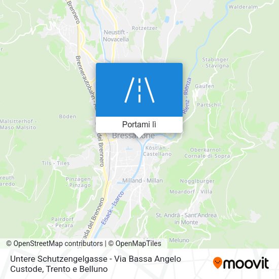Mappa Untere Schutzengelgasse - Via Bassa Angelo Custode