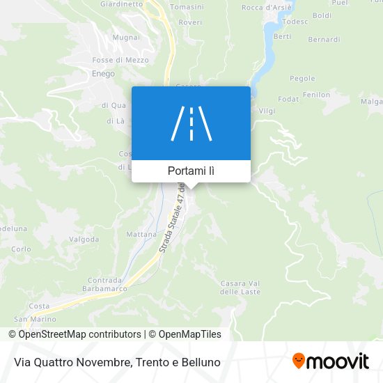 Mappa Via Quattro Novembre