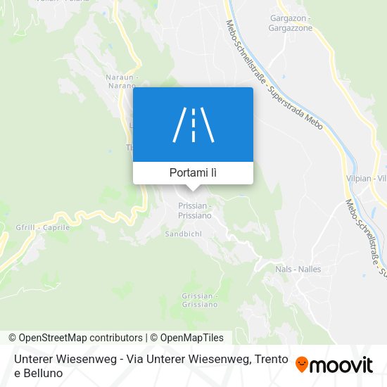 Mappa Unterer Wiesenweg - Via Unterer Wiesenweg
