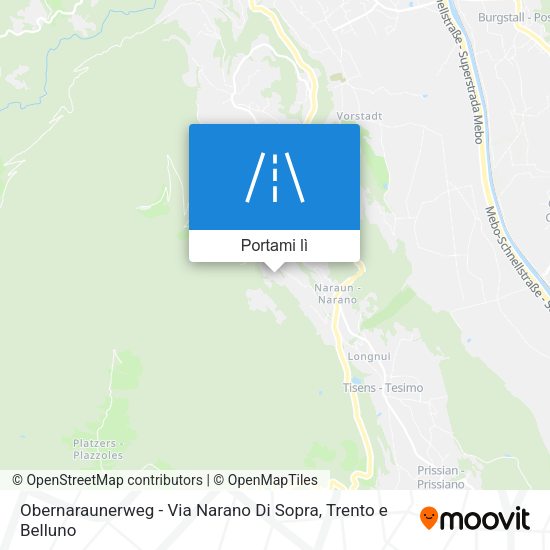 Mappa Obernaraunerweg - Via Narano Di Sopra