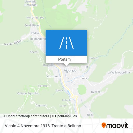 Mappa Vicolo 4 Novembre 1918